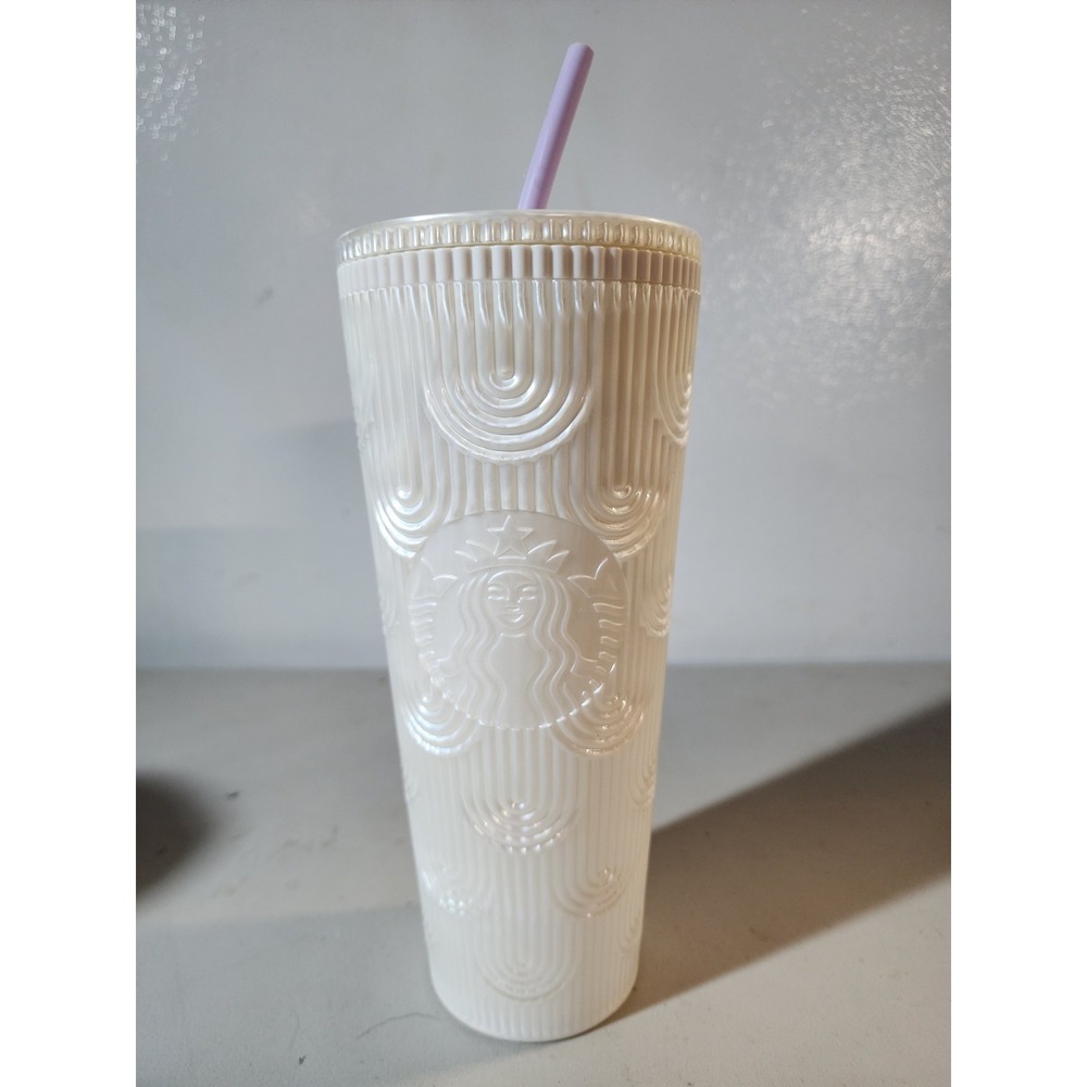2023 NEW Starbucks 24oz Pearl White Mermaid Cold Cup Tumbler Siren Shell